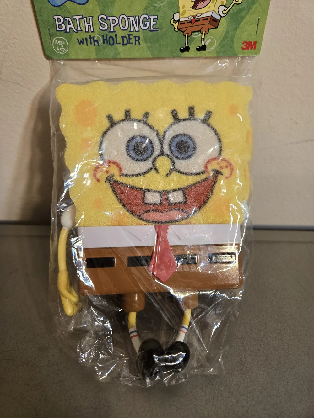 SpongeBob Squarepants Yellow Bath Sponge with Holder
